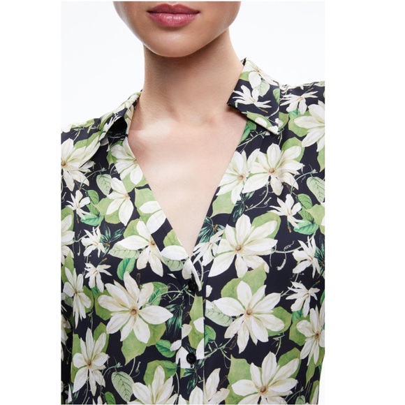 NWT💕Alice + Olivia Julius Floral Print Blouse Size S - Picture 3 of 15